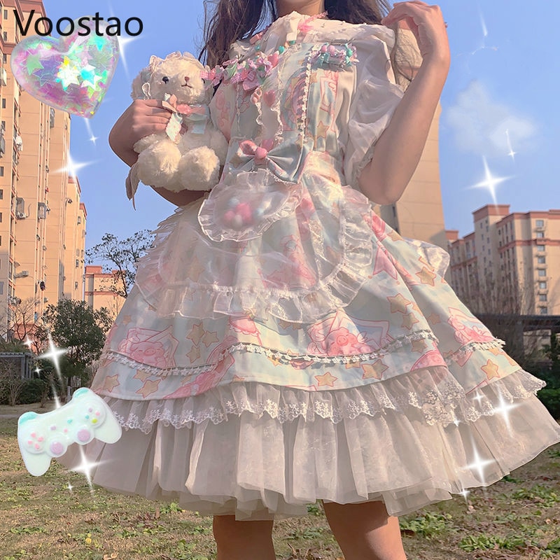 Japanese Sweet Kawaii Jsk Lolita Dress Women Vinta..